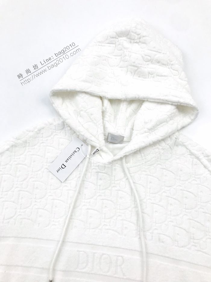 Dior男裝 迪奧秋冬新款毛巾暗紋提花logo連帽衛衣 男女同款  ydi3084
